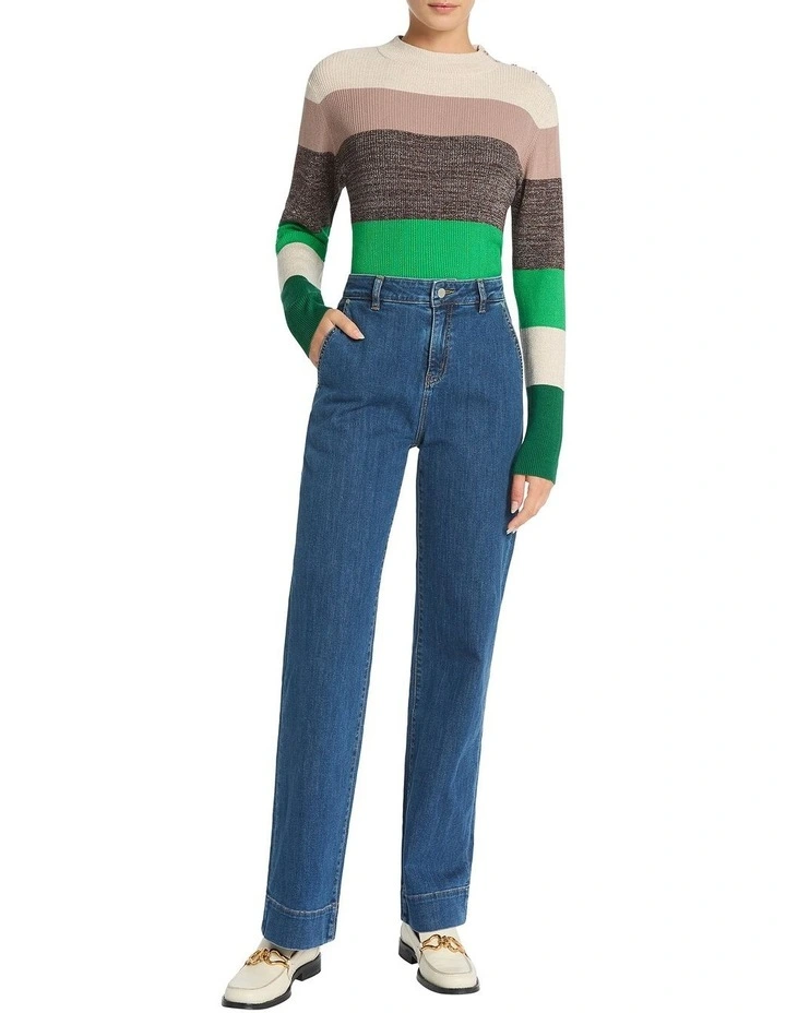 Crystal Lurex Stripe Knit in Multi