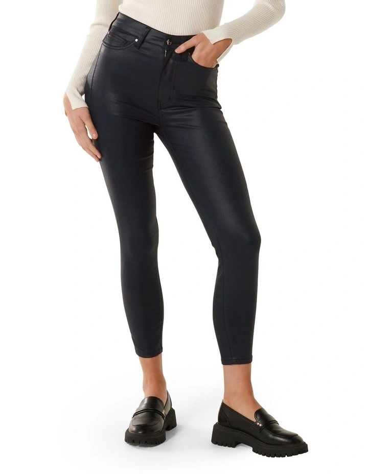 Bella Cropped High Rise Skinny Jeans in Navy