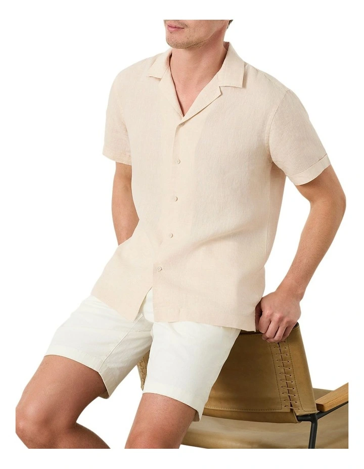 Marini Camp Short Sleeve Collar Shirt in Solar