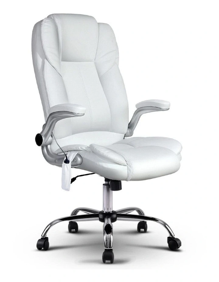 8 Point Massage Office Chair in White