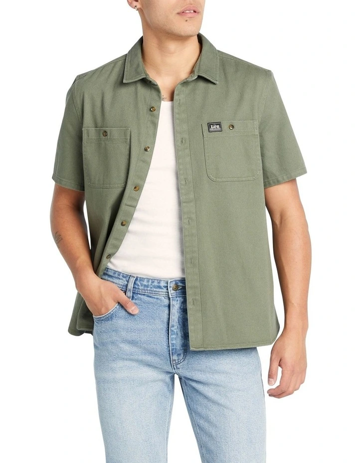 Short Sleeve Shirt in Dark Sage