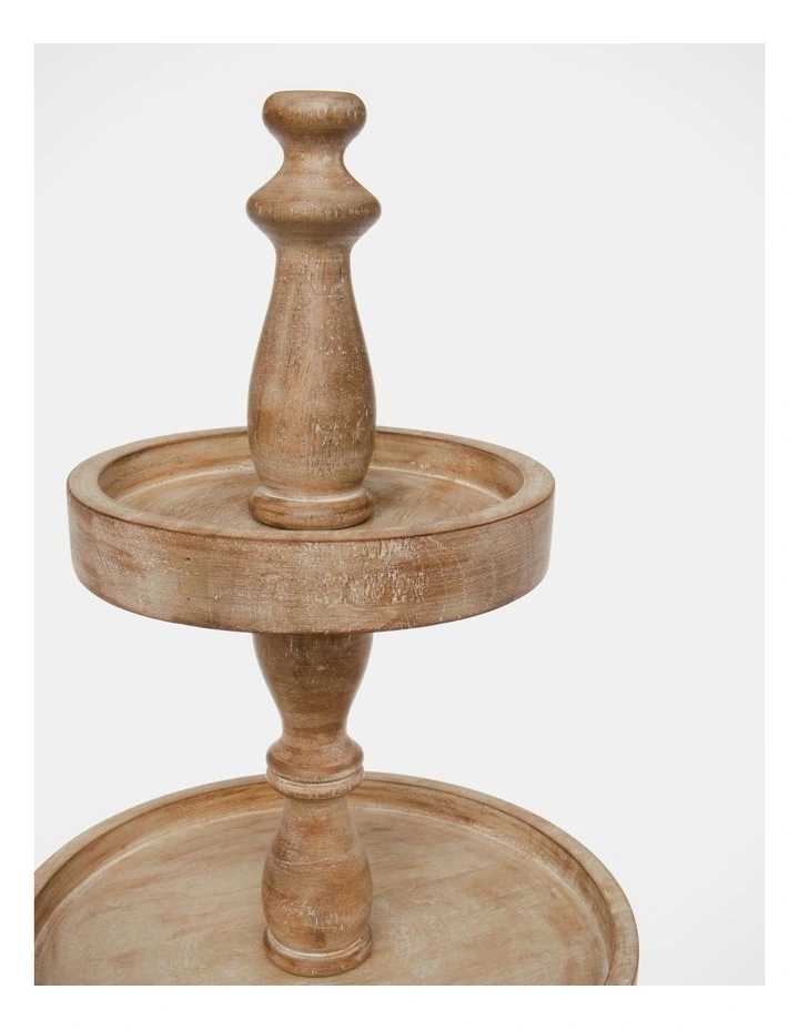 Wooden 4 Tier Stand 38x38x66cm in White Ash