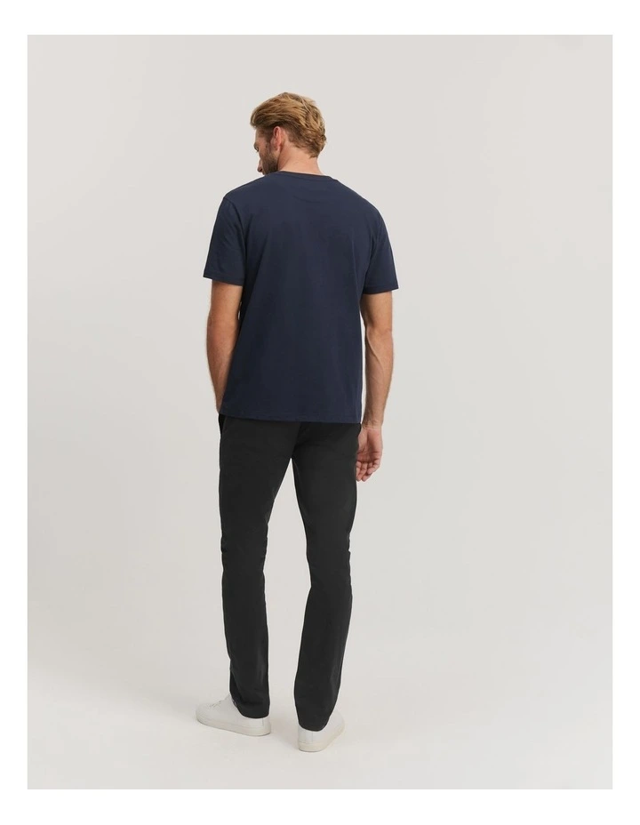 Australian Cotton Modern Logo T-shirt in Navy