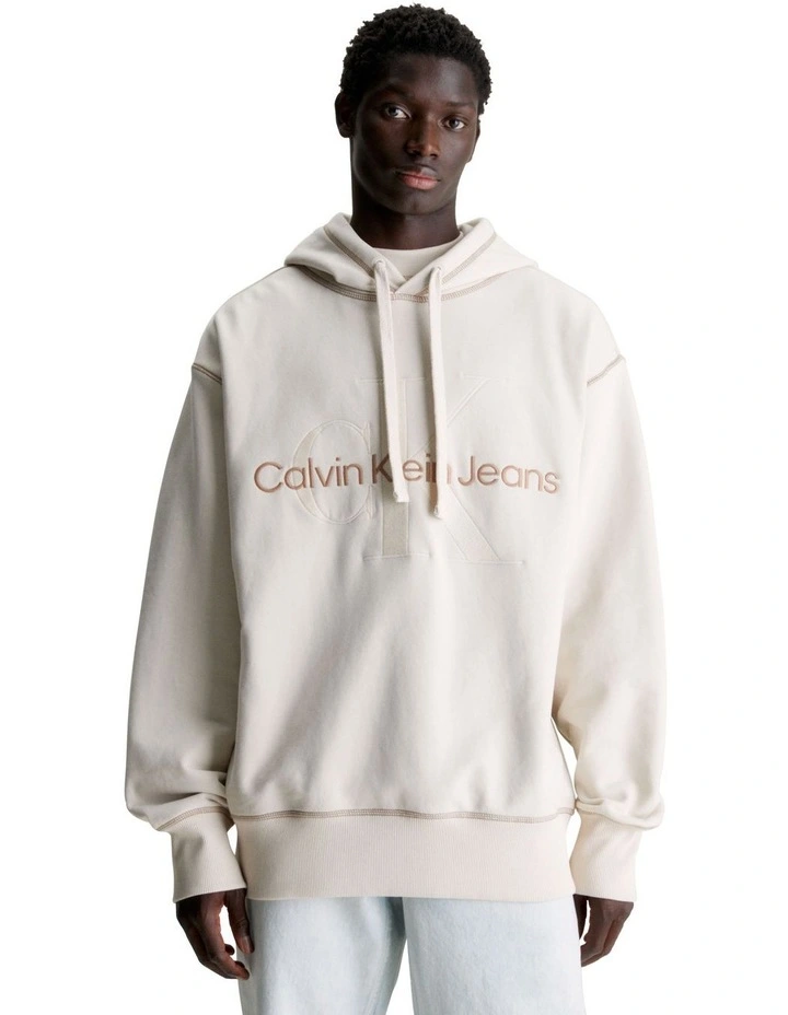 Wash Monologo Hoodie in Ivory