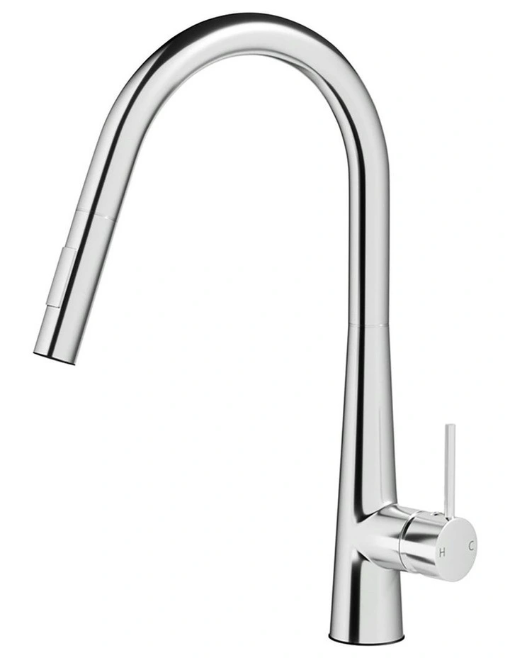 Kitchen Mixer Tap Pull Out Round 2 Mode Sink Basin in Silver