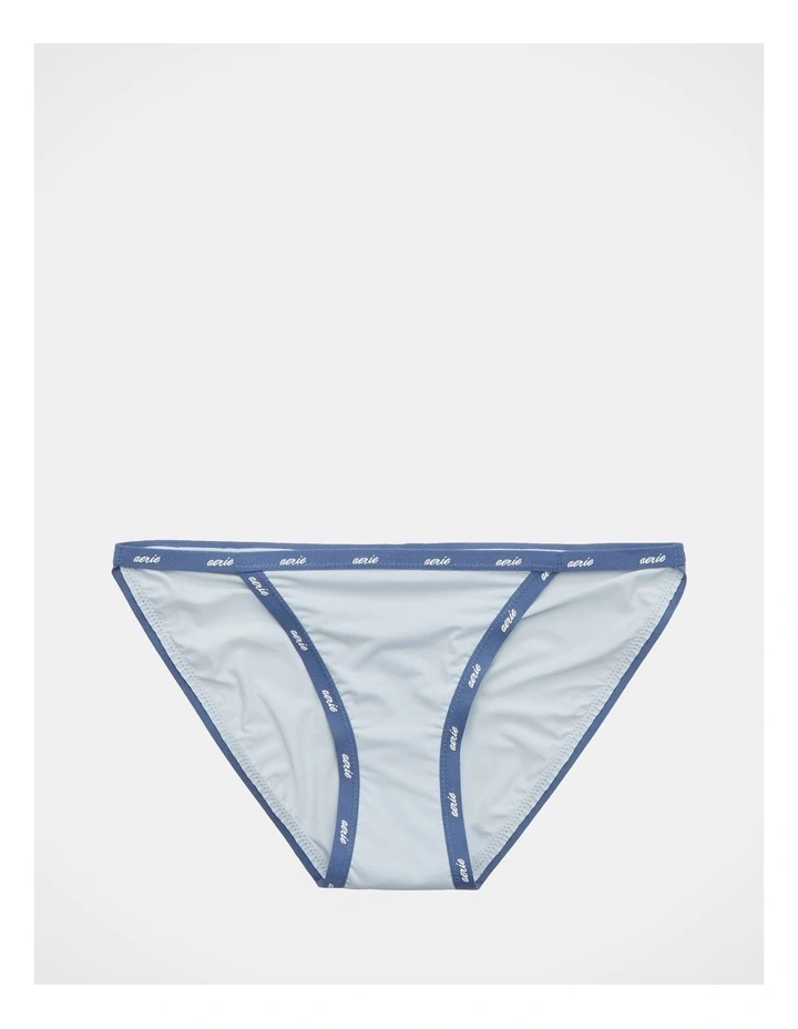 Microfiber String Bikini Underwear in Eyelet Blue