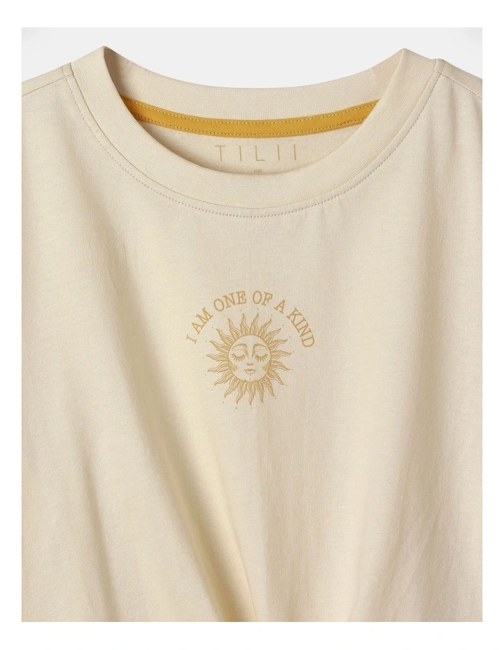 Essentials Tie Front Tee in Ecru