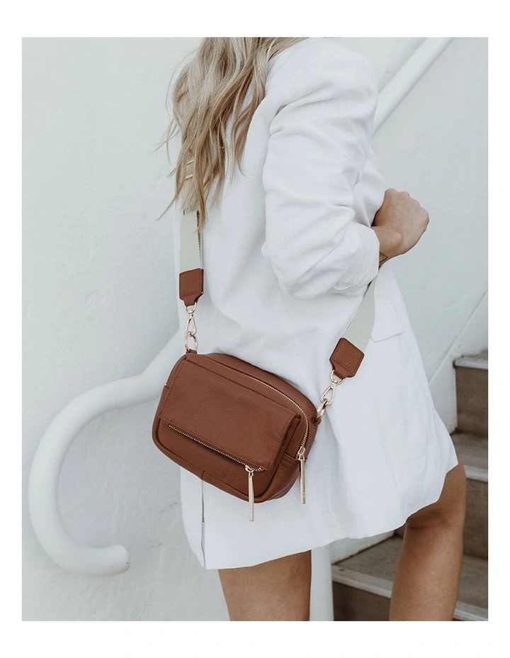 Playground Luxury Leather Cross-Body Bag in Terracotta