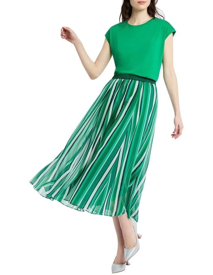 Martie Mercerised Cotton Tee in Sassafras Green