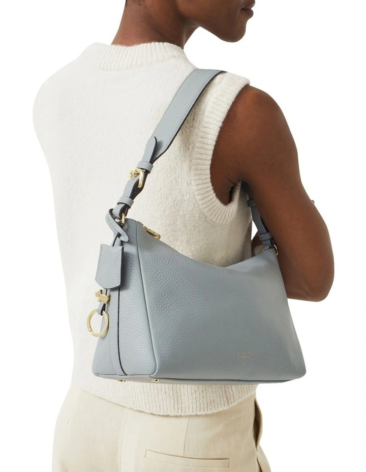 Dukes Place Medium Zip-Top Shoulder Bag in Eucalyptus