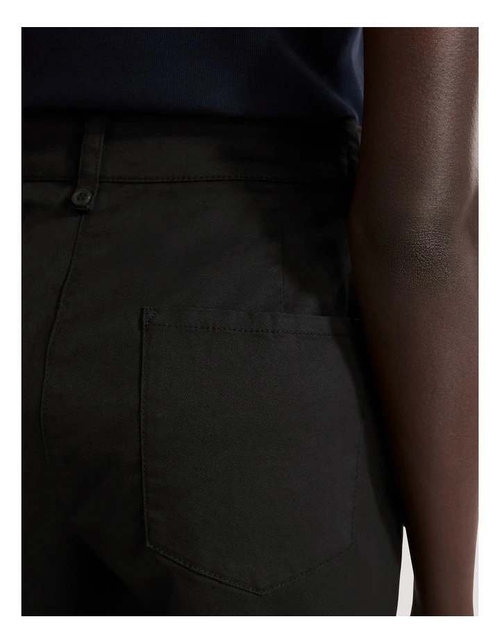 Australian Cotton Twill Walk Short in Black