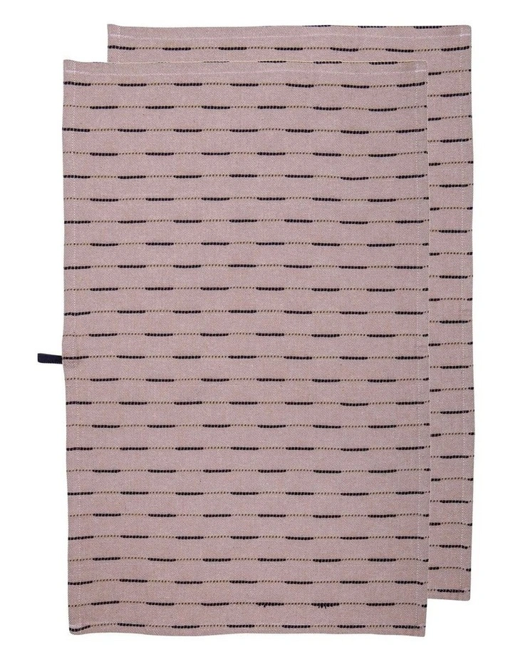 Eco Recycled Dash Kitchen Towel 2 Pack in Indigo