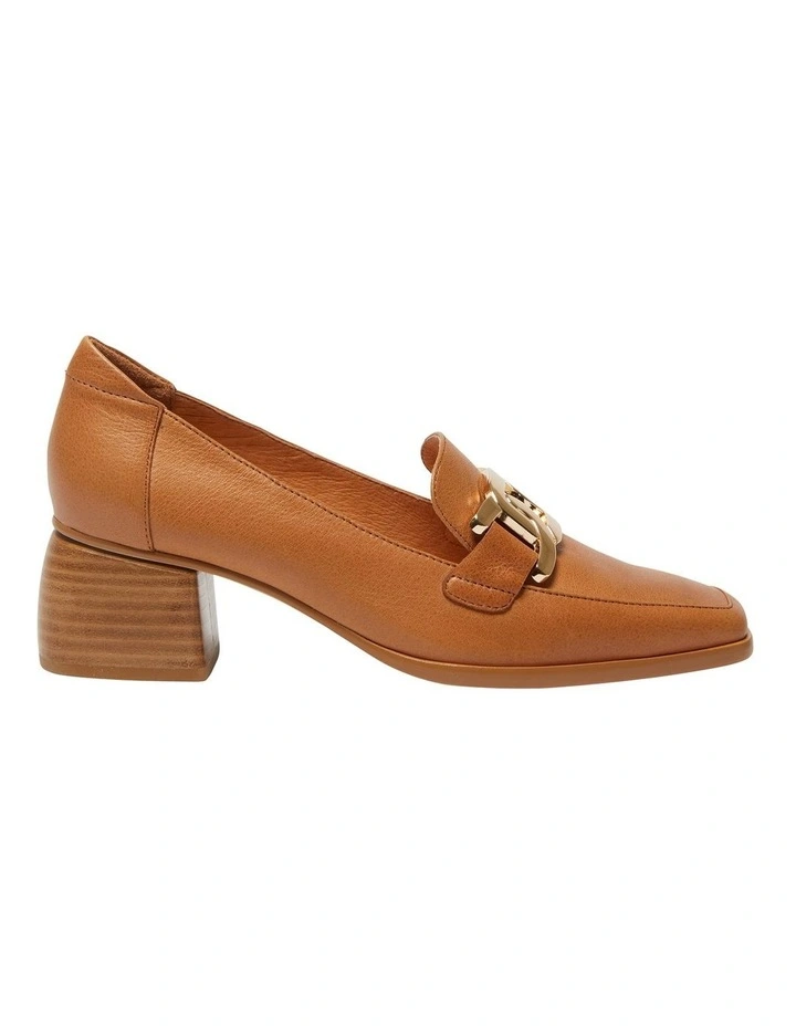 Sophia Leather Heeled Shoes in Tan