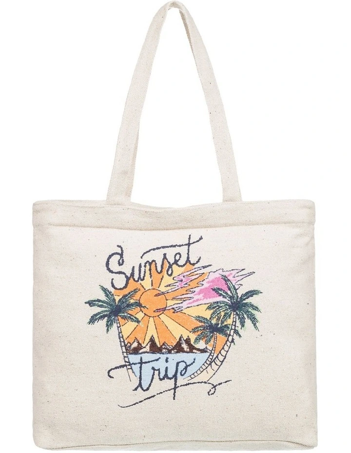 Summer Flower Tote Bag in Natural