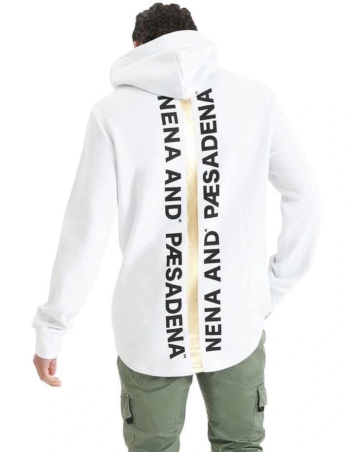 Primal Hooded Dual Curved Sweater in Optical White