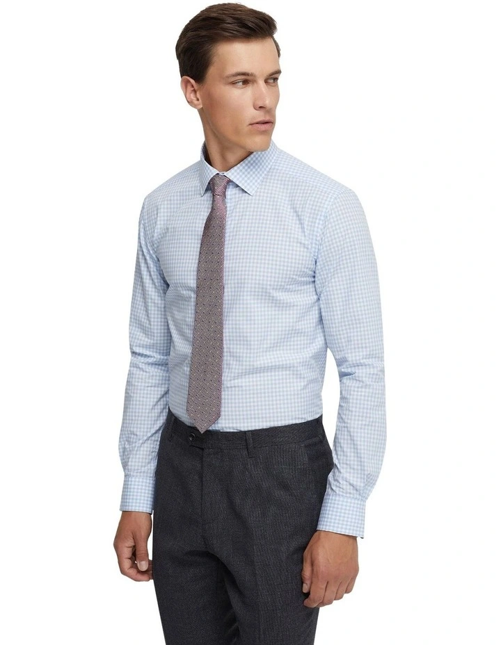 Beckton Cotton Gingham Shirt in Sky