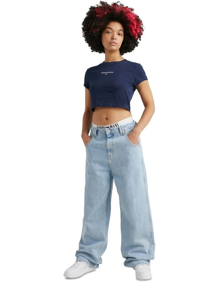 Essential Logo Cropped T-Shirt in Blue
