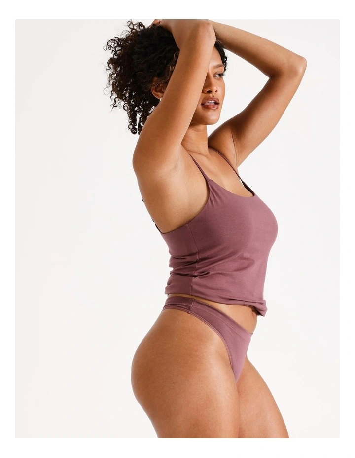 Organic Cotton G-string in Rose Brown
