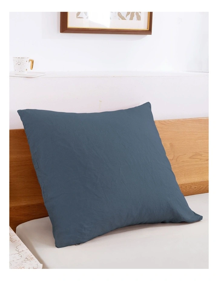European Flax Linen Euro Pillowcase in Washed Blue