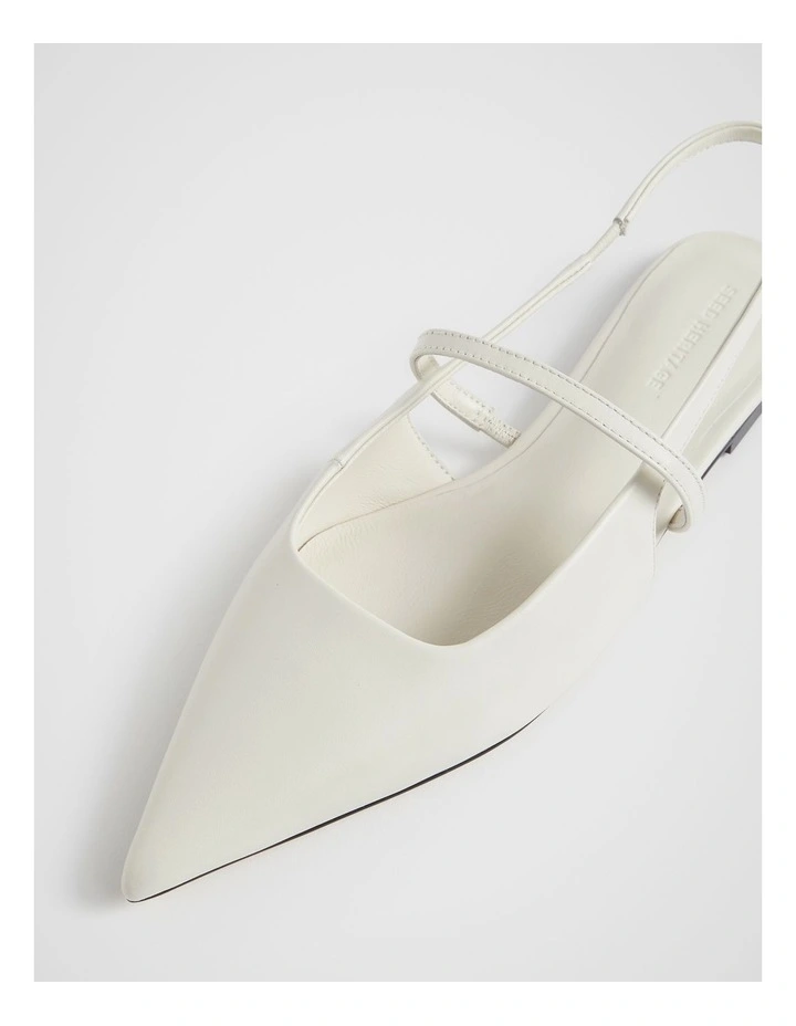 Sylvie Slingback Flat in Bone