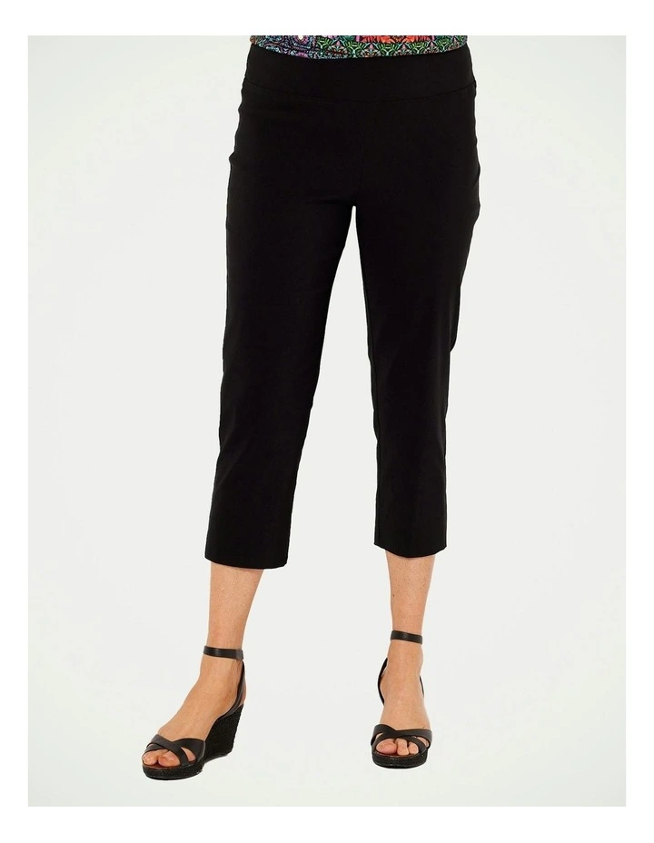 Chaucer Plain Hem Capri with Basque Pant in Black