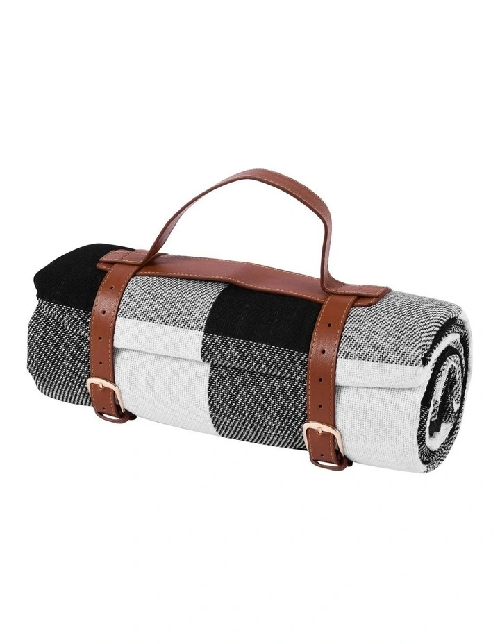 Picnic Blanket 200x150cm Blue/White Striped