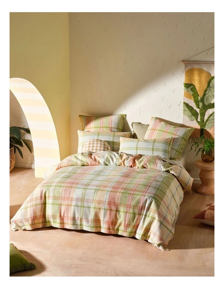 Geena Quilt Cover Set in Green Apple