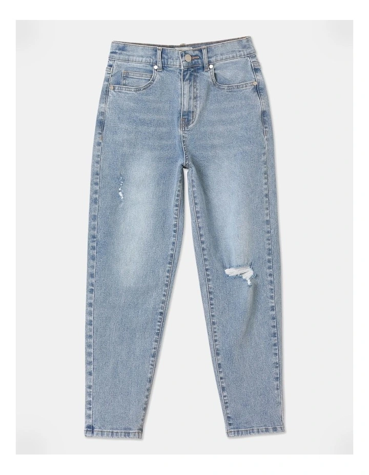 High Rise Mom Jean in Light Wash