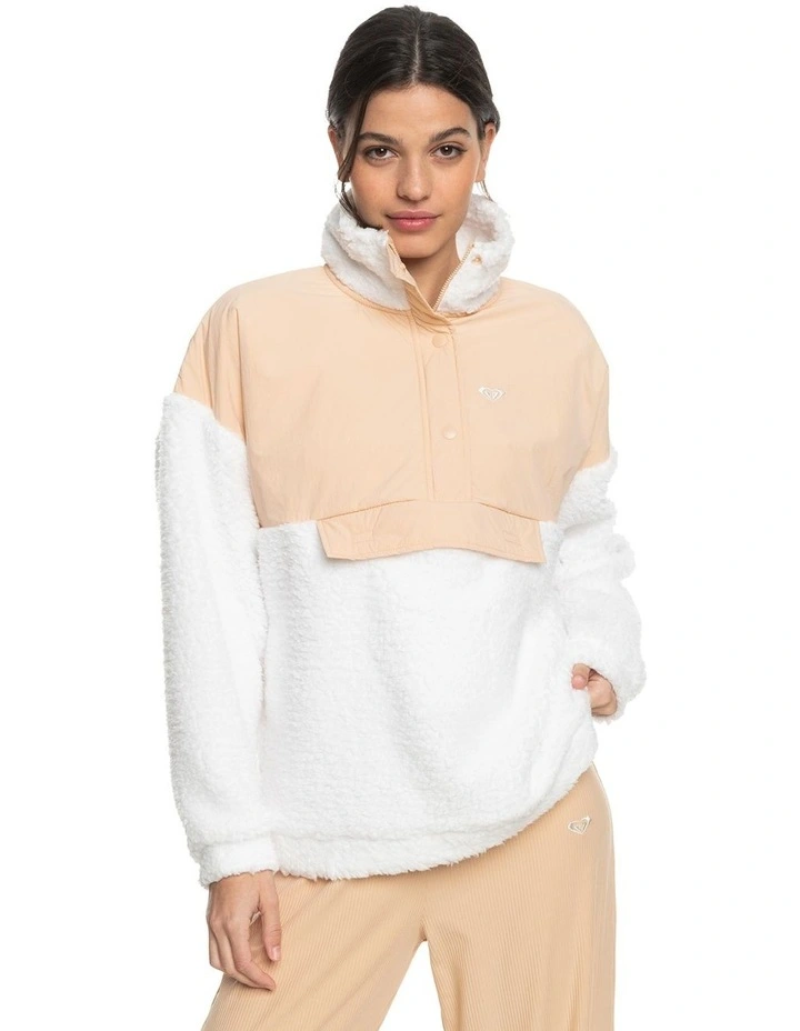 Waves Of Warmth Half-Zip Fleece in Toasted Almond