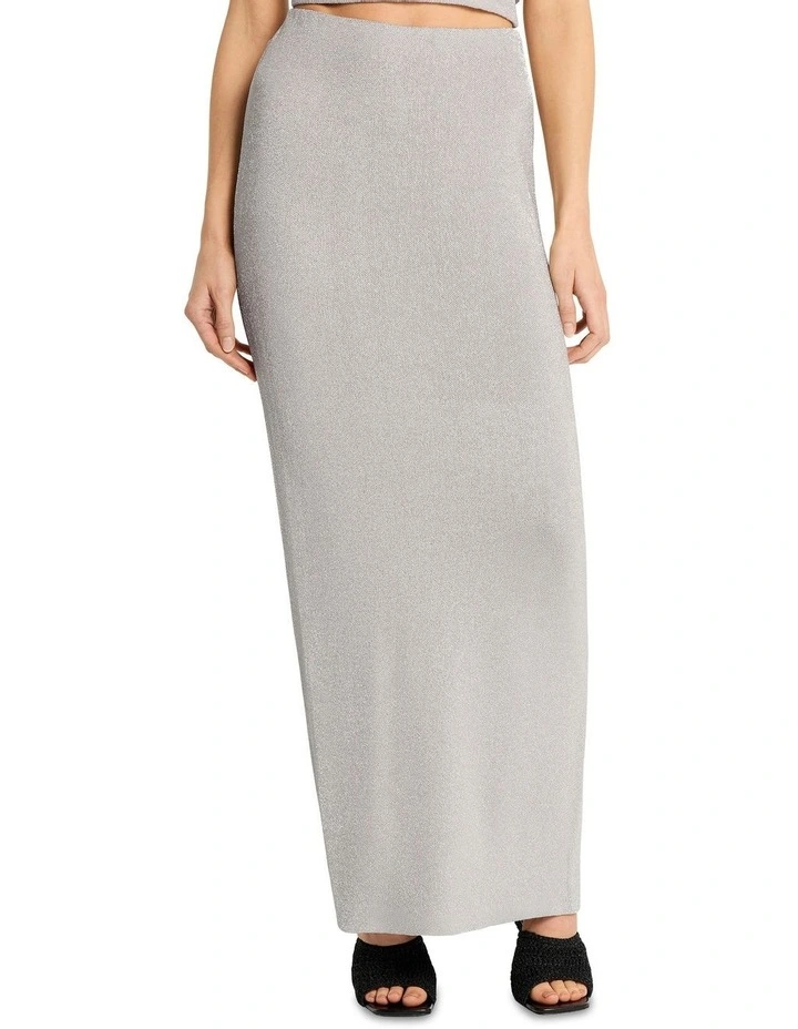 Havana Nights Knit Skirt in Silver