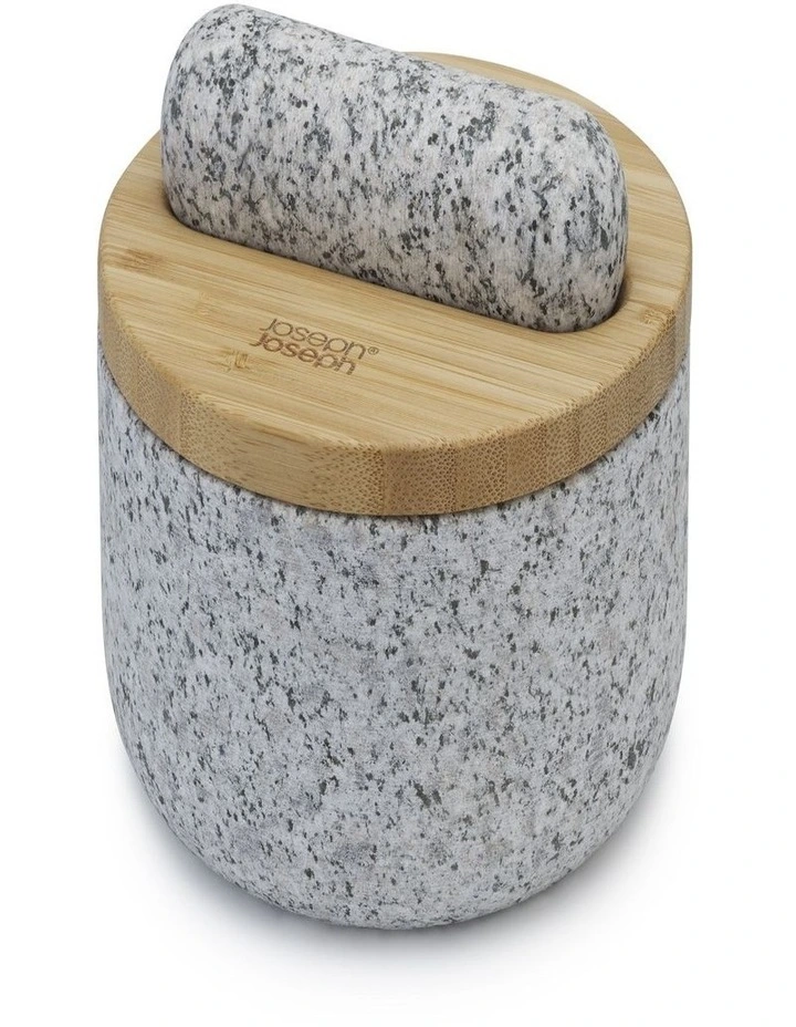 Dash Pestle & Mortar with Bamboo Lid in Granite