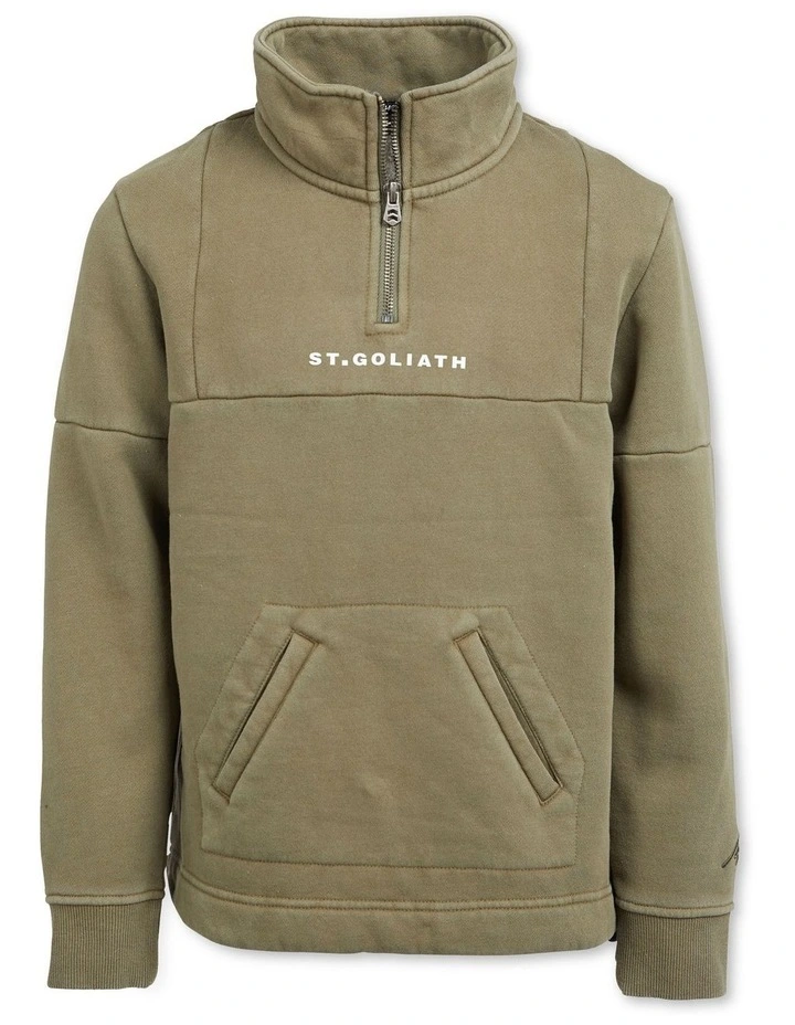 Kingston Quarter Zip Sweater (8-16 Years) in Khaki