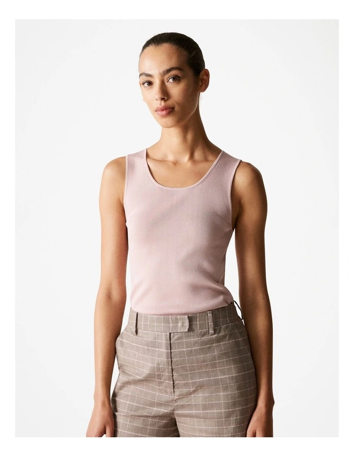 Fine Rib Scoop Neck Tank in Dusty Lilac
