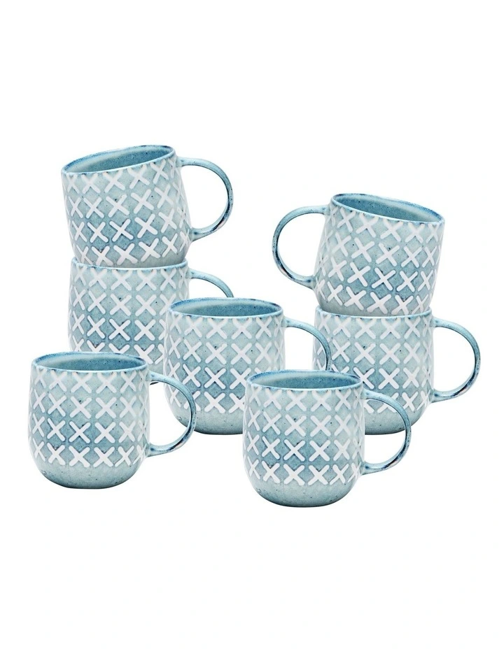 NAOKO Mug 380ml Cross Ocean Set of 6