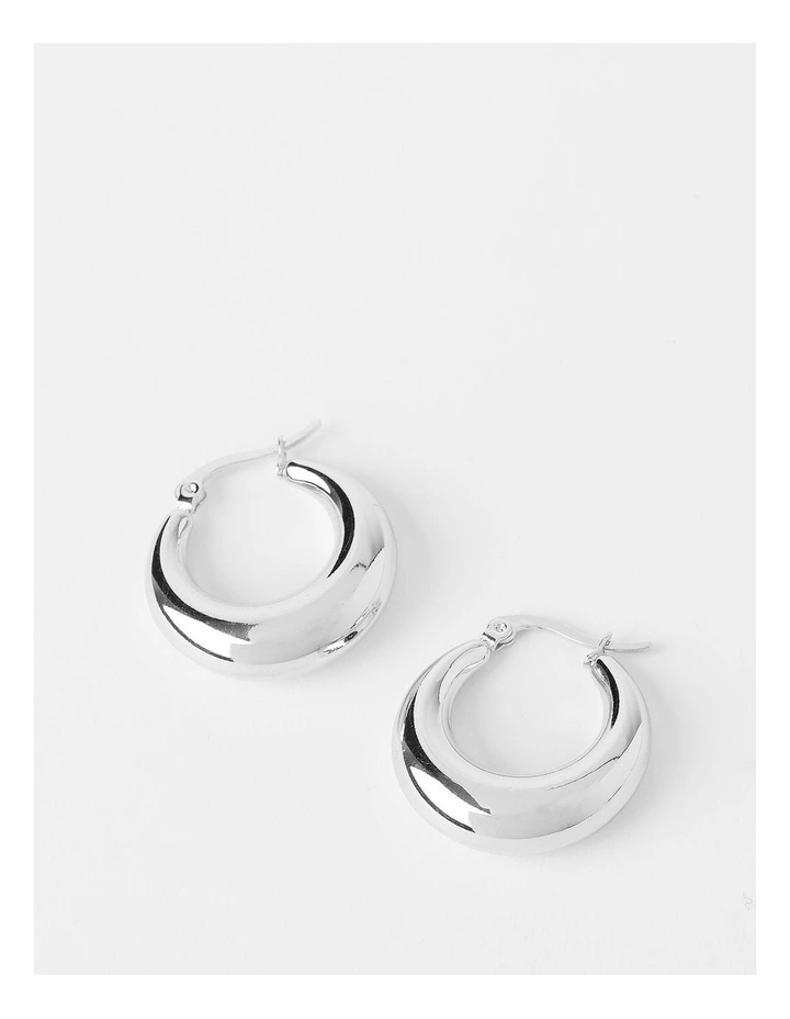 Stainless Steel Hoop Earring in Silver