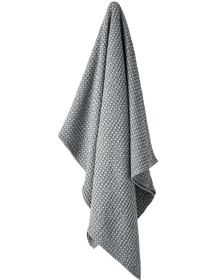 Waffle Throw in Dusty Blue