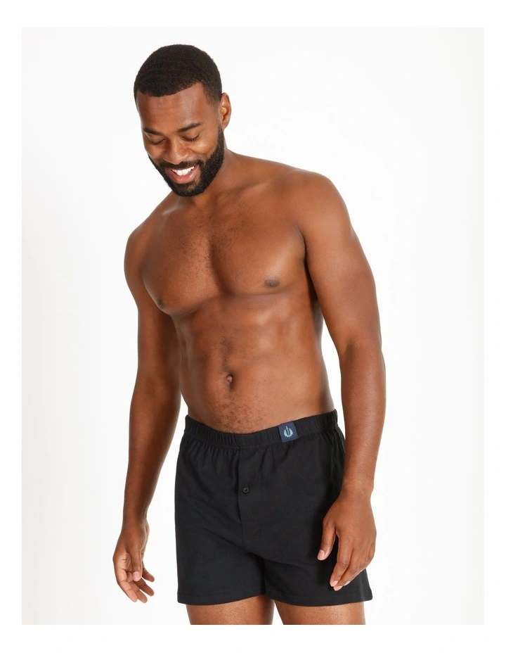 Loose Knit Boxer Shorts 2 Pack in Black