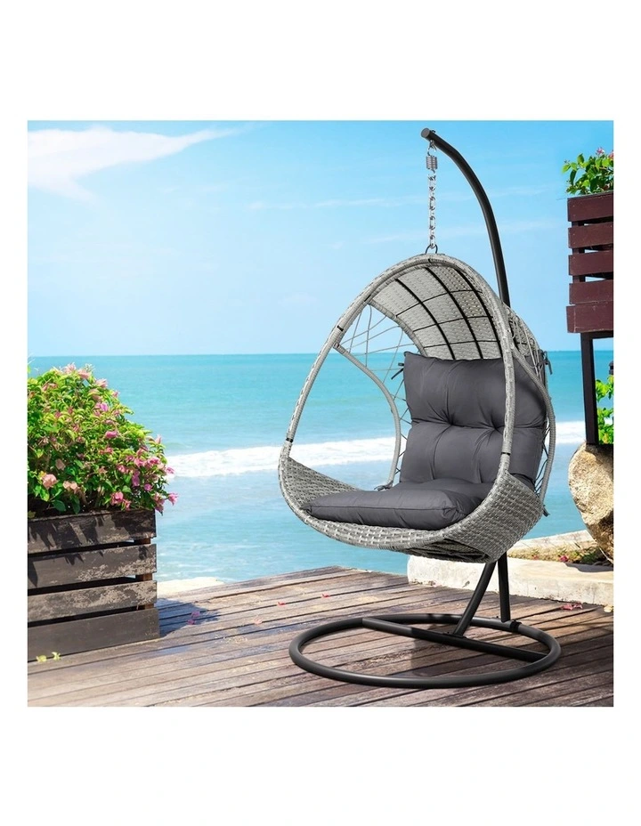 Egg Swing Pod Stand Chair in Grey