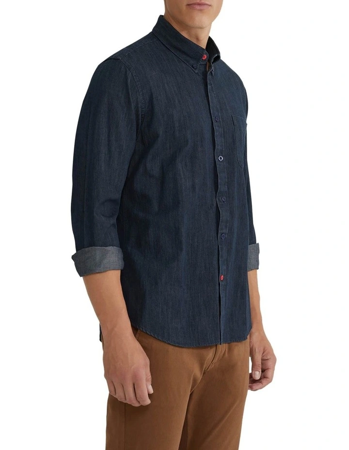 Portland Indigo Denim Shirt in Navy