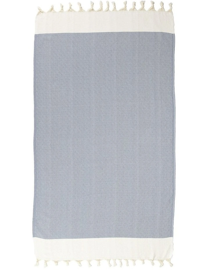 Petroleum Turkish Towel in White/Grey