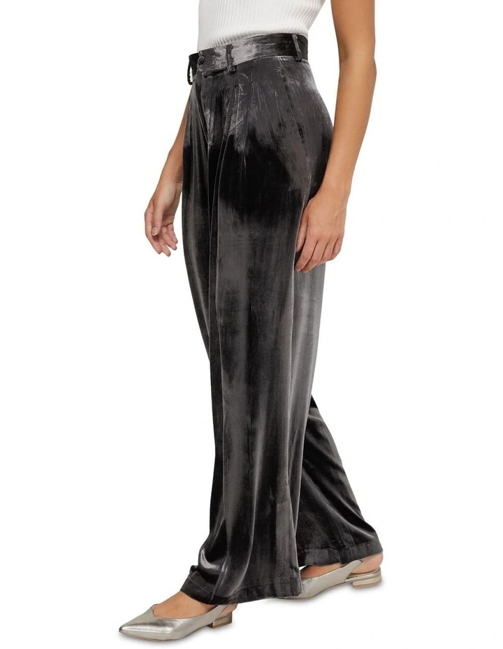 Stella Silky Velvet Pants in Deep Mink