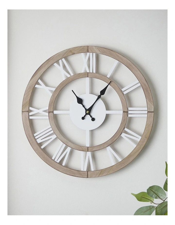 Noosa Wooden Roman Numerals Clock 40cm in Natural