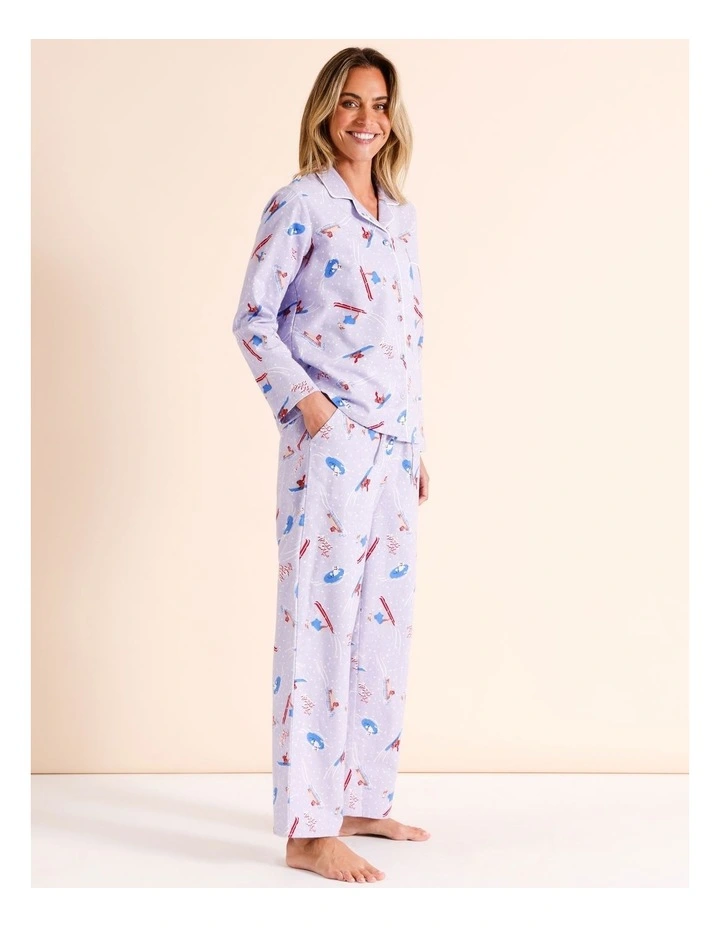 Flannelette Pyjama Set in Lilac Apres Ski