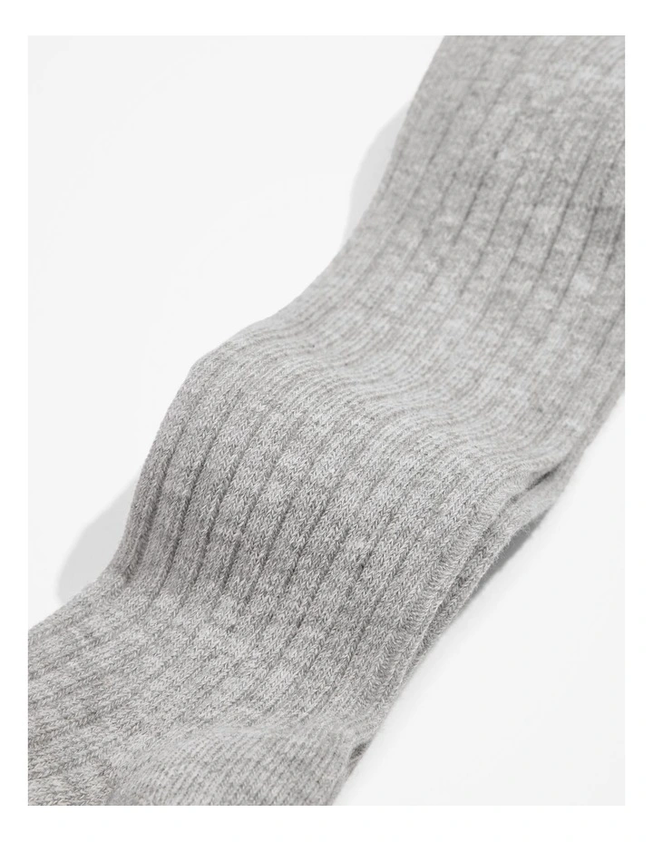 Organically Grown Cotton Blend Rib Tight in Grey Marle