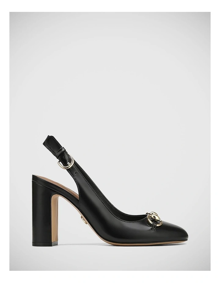Prudence Leather Slingback in Black