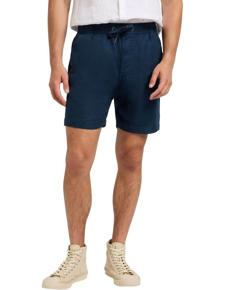Soho Linen Short in Navy