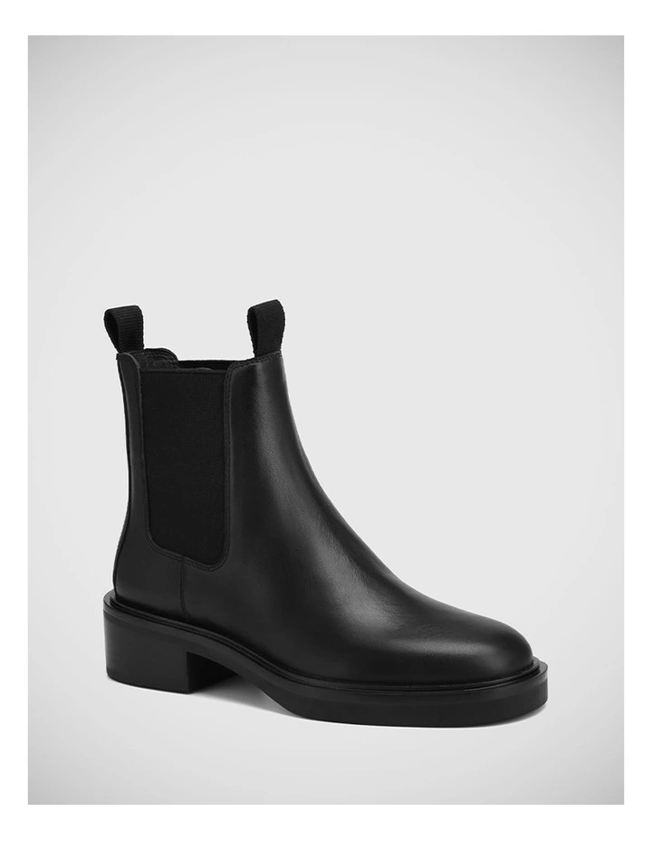 Gina Leather Ankle Boot in Black