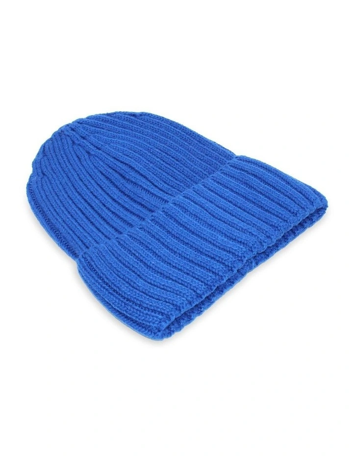 Mia Wool Blend Beanie in Royal Blue