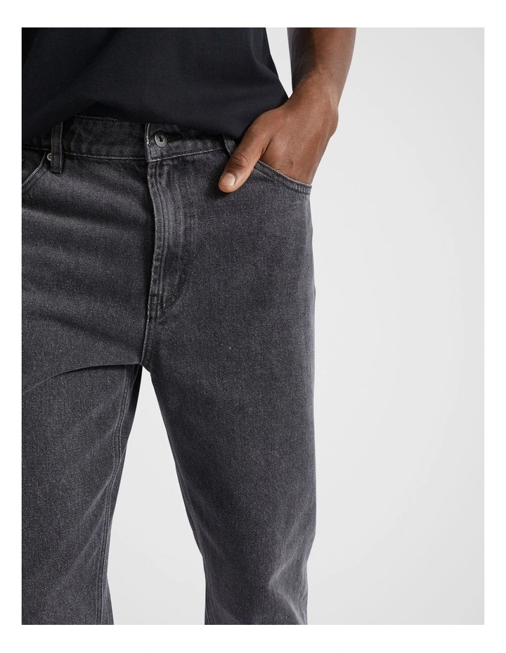 Slim Denim Jeans in Washed Black