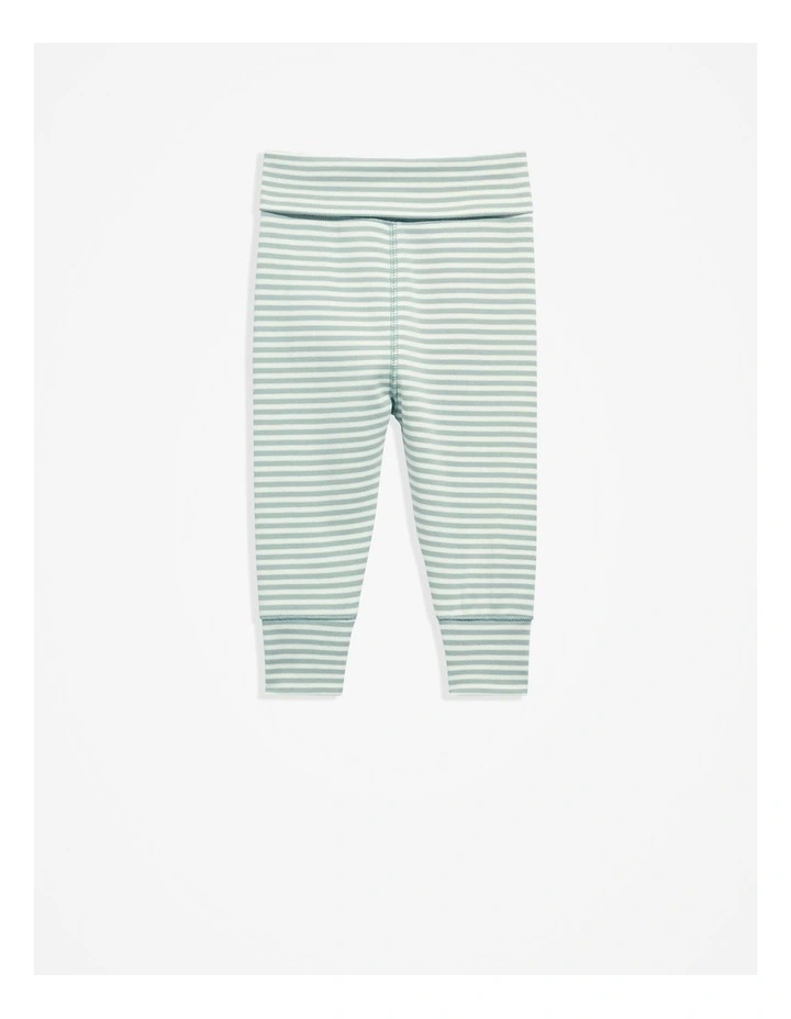 Organically Grown Cotton Stripe Soft Pant in Fern